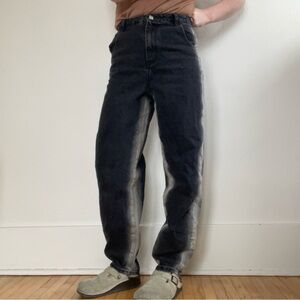 Adika black denim barrel style jeans